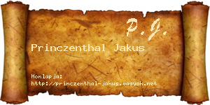 Princzenthal Jakus névjegykártya